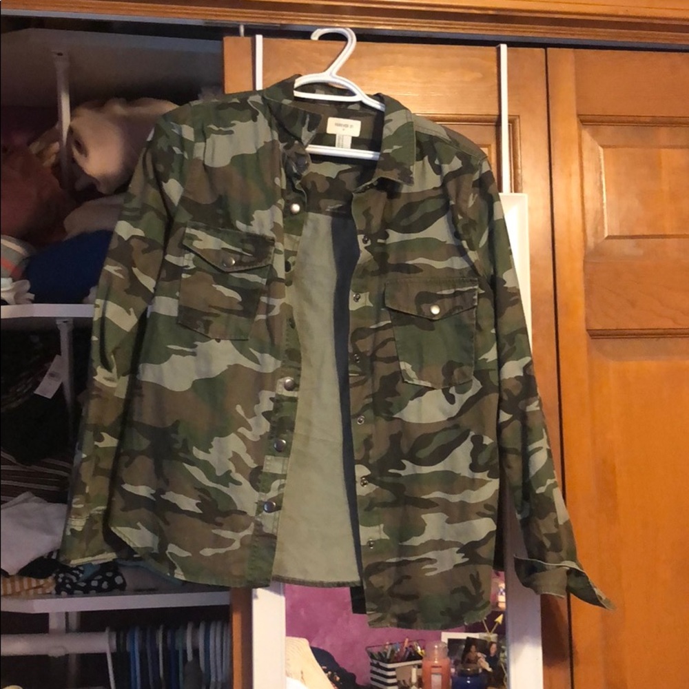 Camo button up jacket/shirt
